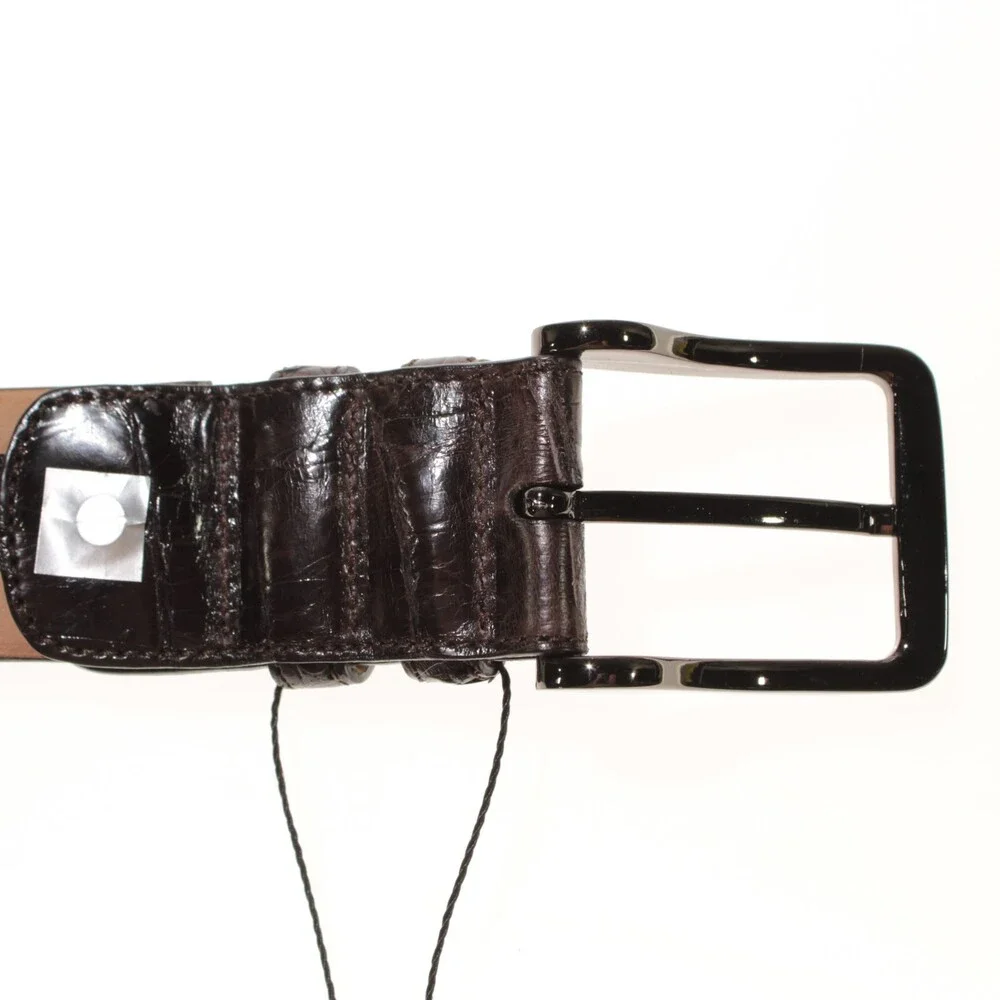 Mezlan NWT Classic Belt Size 36 US in Brown Suede Alligator Leather